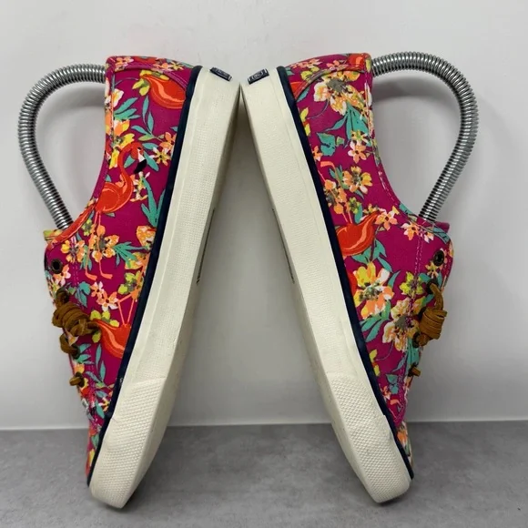 Sperry Women’s Tropical Floral & Flamingo Canvas Slip On Boat Shoes Size 7 - Picture 7 of 11